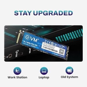EVM 512GB NVMe M.2 SSD 2280 | PCIe Gen 3x4 Internal SSD | Up to 3200MB/s Read 2100MB/s Write | High Speed Storage for Laptop Desktop Gaming | 5 Year Warranty (EVMNV/512GB)