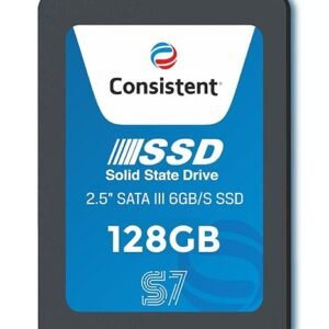Consistent SSD 128GB 2.5 Inch SATA Internal SSD - Read: 550MB/s & Write: 500MB/s - Solid-State Drive 5 Year Warranty (128, GB)