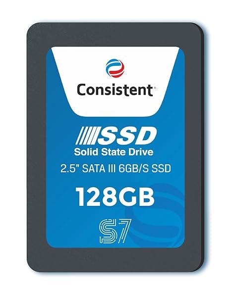 Consistent SSD 128GB 2.5 Inch SATA Internal SSD - Read: 550MB/s & Write: 500MB/s - Solid-State Drive 5 Year Warranty (128, GB)
